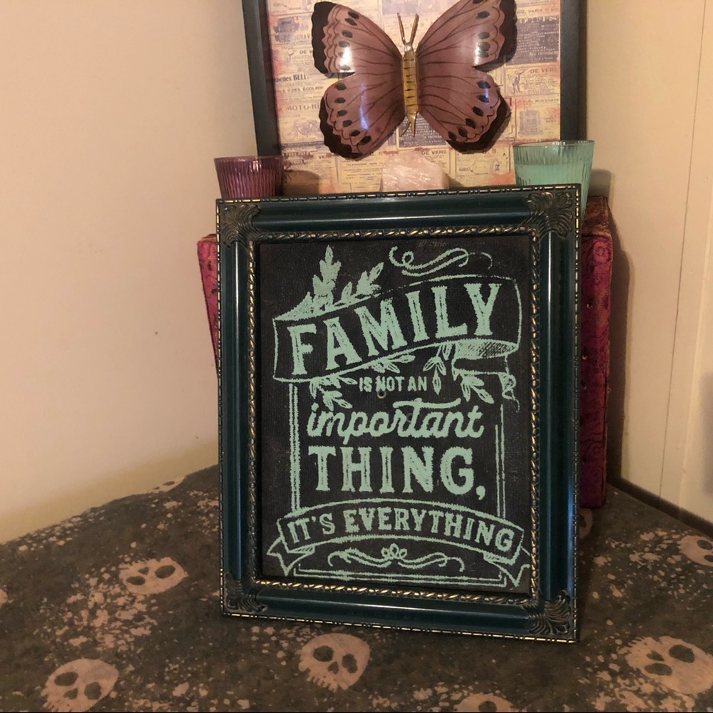 Vintage OOAK Handpainted Shabby Chic “Family Is Not An Important Thing…” Frame